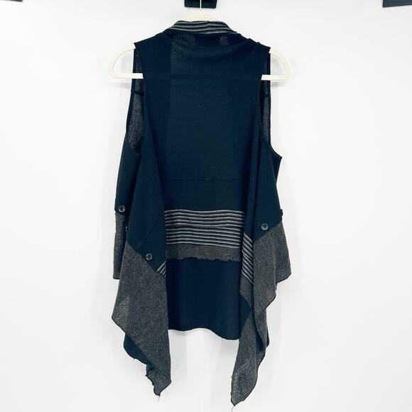 Adore Womens Fall Lagenlook Striped Knit Open Front Cardigan Sweater Vest Size S - Picture 7 of 7